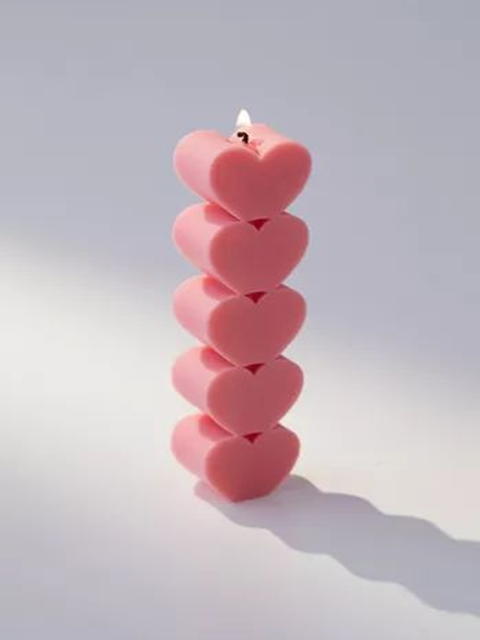 Stacked Hearts Love Candle