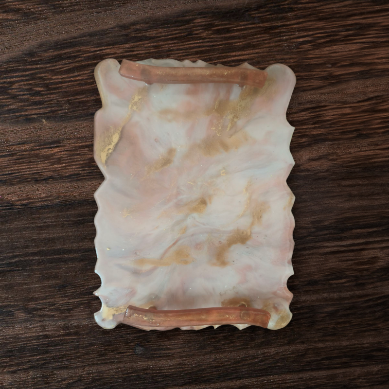 Blush Marble Resin serving Tray