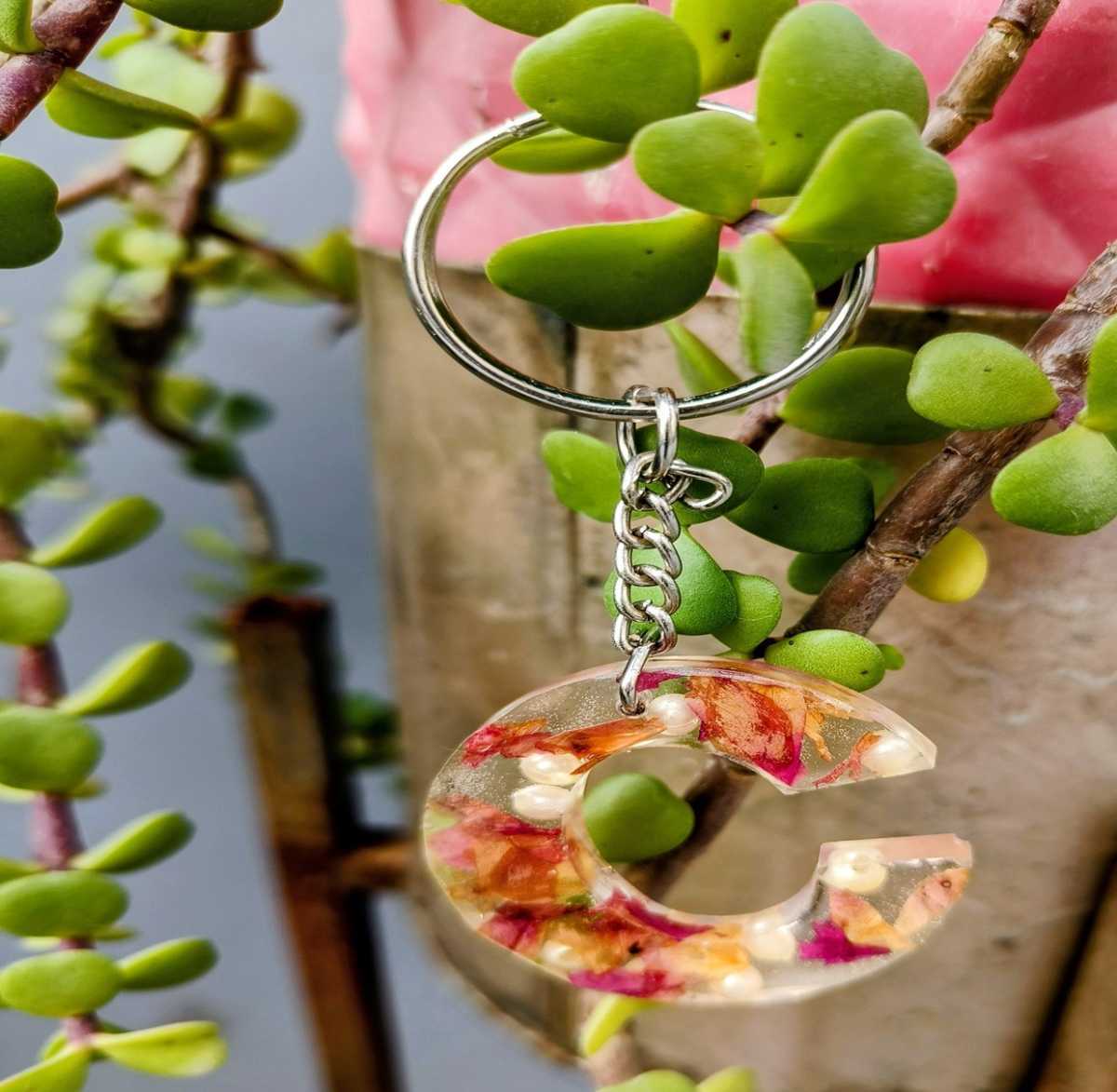 C Initial Resin Keychain