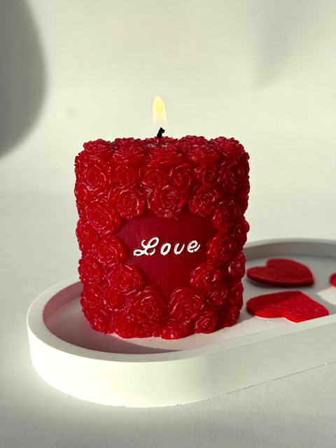 Rose frame love Candle