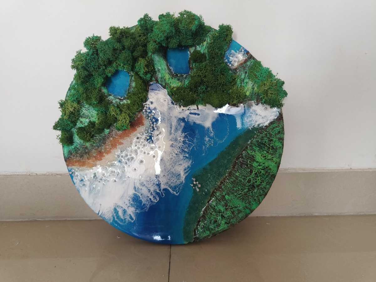 Sea Pour Resin Wall Decor