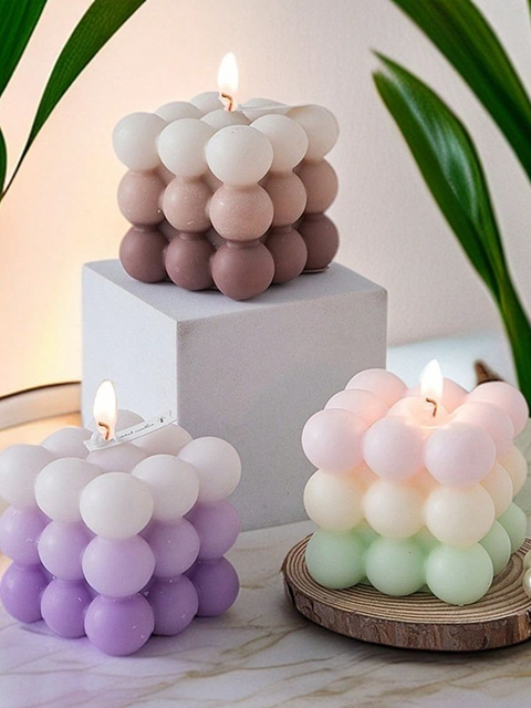 Bubble cube candle