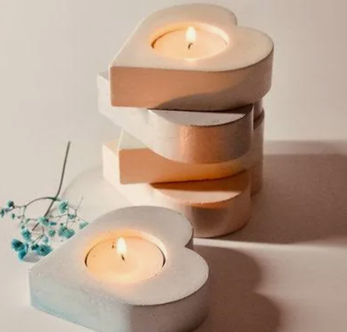 Heart Concrete Bowl Candle