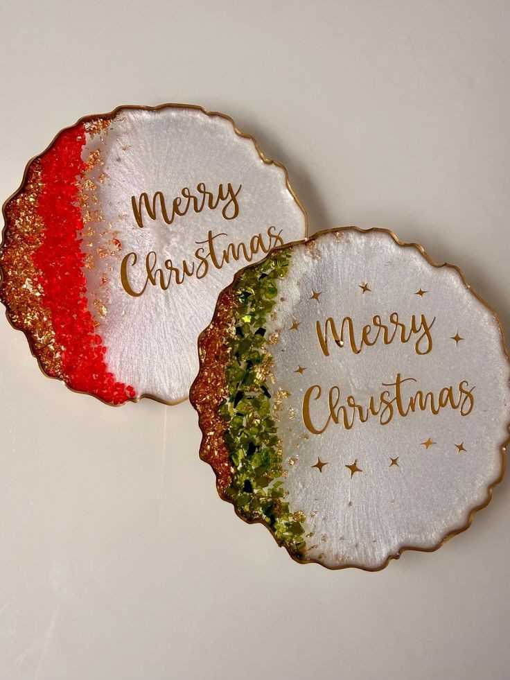 Merry Christmas Resin Coasters
