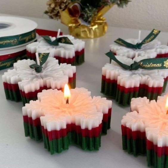 Festive Snowflake Candle
