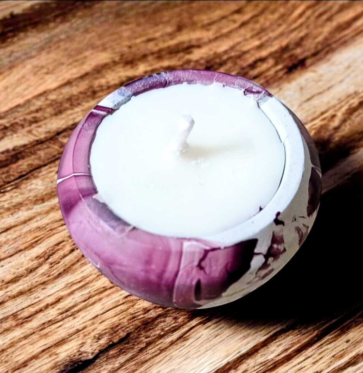 Amethyst Concrete Bowl Candle