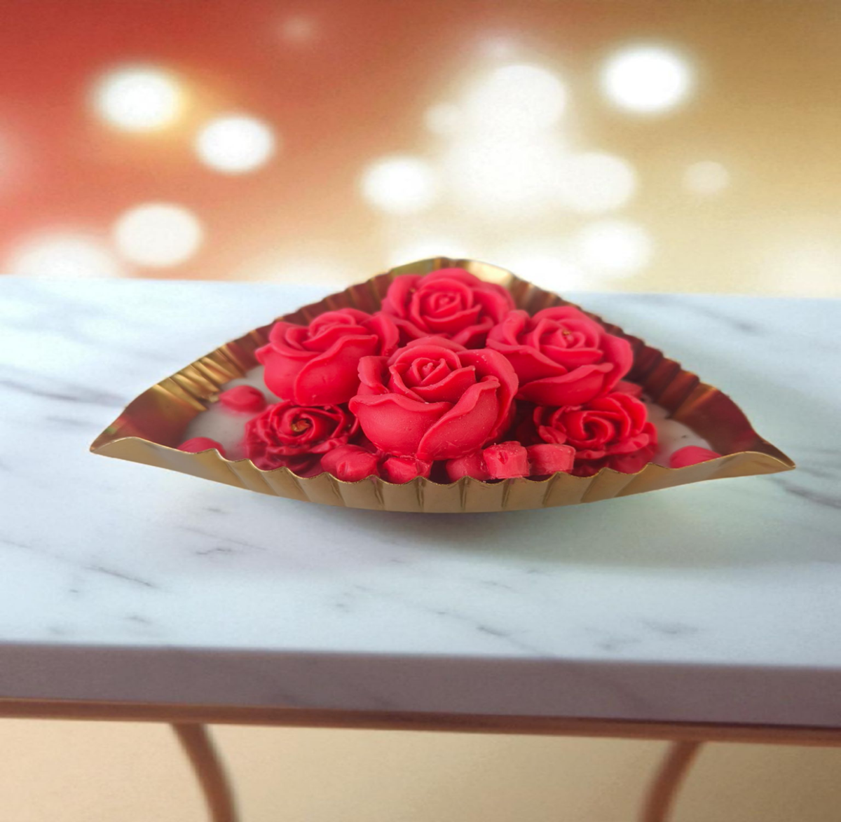 Rose Bouquet Urli Candle