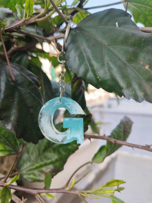 G Initial Resin Keychain: