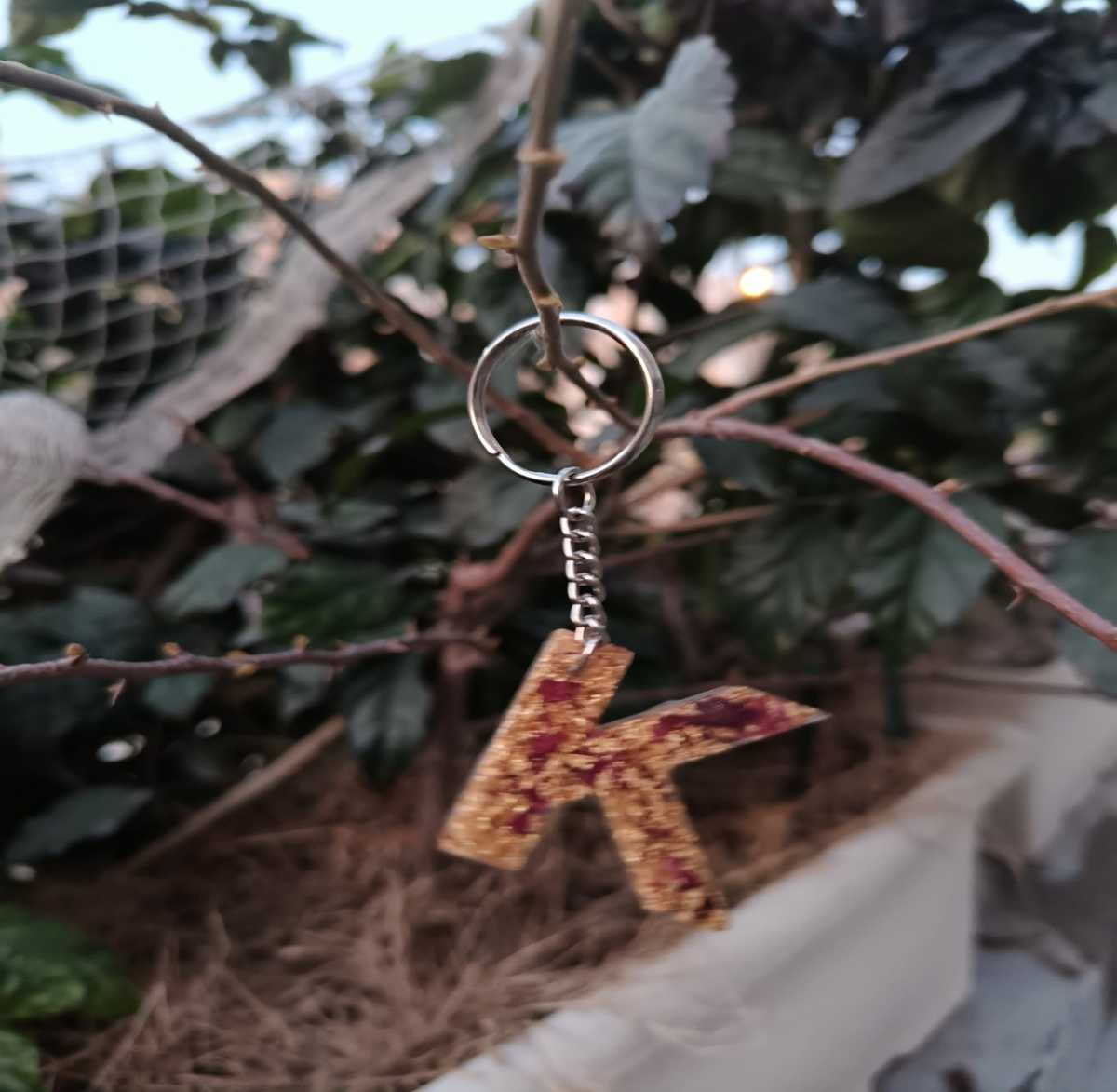 K Initial Resin Keychain