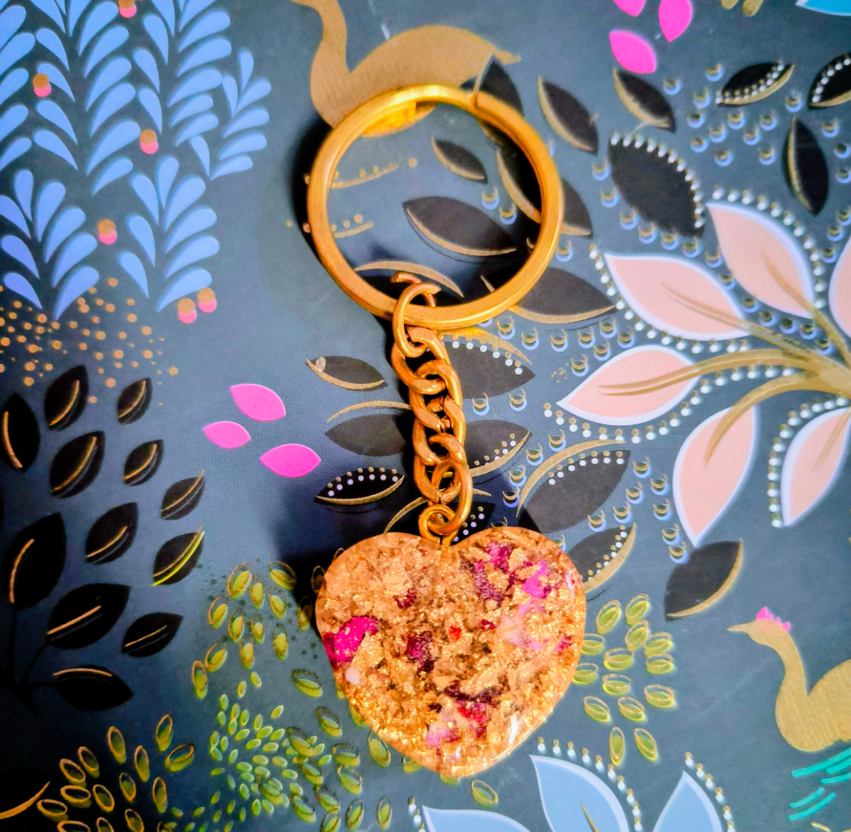 Heart Shape Resin Keychain